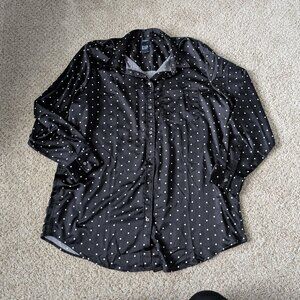 NWOT Black/White satin boyfriend shirt from GAP, XL Tall